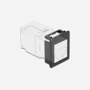 DeLOCK Support Keystone pour Boîtier - Lot de 4, Plastique Noir, Dimensions 22x25.6x9.6mm, Montage Encliquetage, Compatible Modules Keystone Standard - Miniature 2