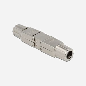 DeLOCK Coupleur Cat.6A STP sans outil, 2x LSA block, argent, 14.5x72.8x14.5mm, adaptateur câble réseau, réf. 86976 - Miniature 1