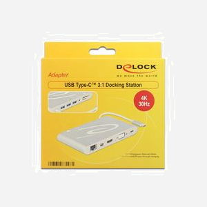 DeLOCK 87298 Station d'accueil USB 3.2 Gen 1 Type-C Argent, Lecteur Cartes SD/MMC/MicroSD, HDMI, Mini DisplayPort, RJ-45, 3x USB-A, Audio, Android/Windows - Miniature 3