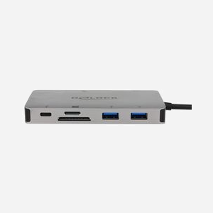 DeLOCK 87735 Station d'accueil USB 3.2 Gen 1 Type-C Gris, 2x USB-A, HDMI, VGA, Lecteur SD/SDHC/SDXC, Résolution 4K, Compatible Windows/macOS/Linux - Miniature 3