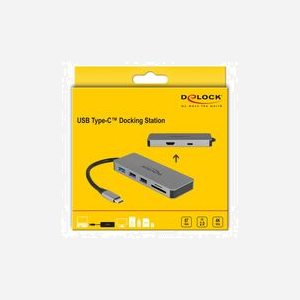 DeLOCK 87743 Station d'accueil USB 3.2 Gen 1 Type-C, HDMI, Lecteur SD/MicroSD, USB 2.0 x2, USB 3.2 Type-A/Type-C, USB Power Delivery 87W - Miniature 4
