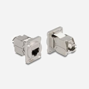 DeLOCK Module D-Type RJ45 Cat.6A Femelle vers LSA Femelle, Connecteur Droit, Acier Inoxydable, 38x31x25mm, Montage Panneau/Boîtier