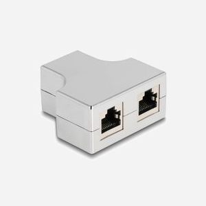 DeLOCK Adaptateur RJ45 87860 Diviseur Cat.5e STP 1x RJ45 Femelle vers 2x RJ45 Femelle, Contacts Or, Blindage S/UTP (STP), 50x52x26mm - Miniature 2