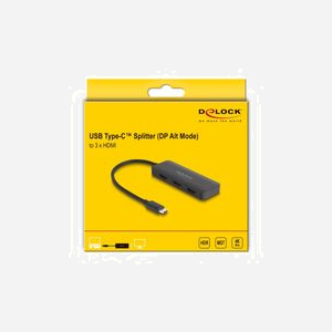 DeLOCK Diviseur USB Type-C vers 3x HDMI 4K 60Hz MST - DisplayPort 1.4 - HDCP 1.4/2.2 - Compatible Windows 10/11 - Réf. 88040 - Miniature 3