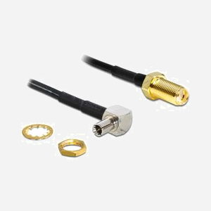 DeLOCK 88487 : Câble Coaxial 1,45m, Connecteur TS-9 vers SMA, Noir - Code SH 85442000