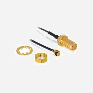 Câble Coaxial DeLOCK 88825 - 0.5m - Connecteur MHF (I-PEX) Mâle vers RF SMA Femelle - 50 Ohm - Noir - Unité