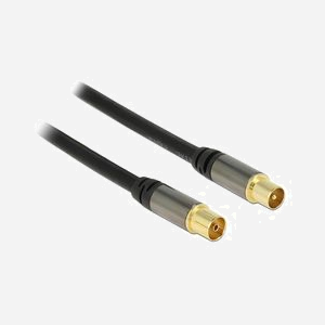 DeLOCK 88923 : Câble coaxial RG-6/U 2m, connecteurs IEC plaqués or, impédance 75 Ohm, noir - Conditionnement individuel sous sachet. - Miniature 2
