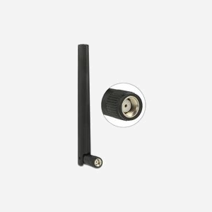 DeLOCK 88969 Antenne Omni-directionnelle 4.3 dBi RP-SMA, Standards IEEE 802.11b/g/n, Impédance 50 Ohm, Polarisation Verticale, Noir, -20°C à 65°C