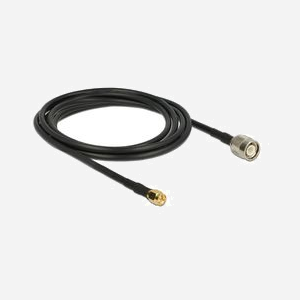 Câble coaxial DeLOCK 89506 - CFD200 2.5m - Connecteurs TNC mâle vers SMA mâle - 50 Ohm - Noir - Conditionnement individuel