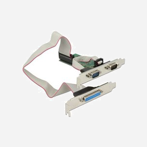 DeLOCK 89556 Carte PCIe vers 1x Parallèle & 2x Série RS-232, Profil Bas, Chipset ASIX AX99100, FIFO 256 octets, Support Windows