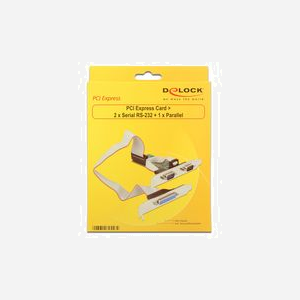 DeLOCK 89556 Carte PCIe vers 1x Parallèle & 2x Série RS-232, Profil Bas, Chipset ASIX AX99100, FIFO 256 octets, Support Windows - Miniature 2