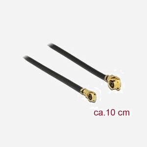 Câble coaxial DeLOCK 89647 1.13, 0.3m, Connecteurs MHF (I-PEX) à MHF IV/ HSC MXHP32, Impédance 50 Ohm, Noir/Or