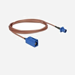 DeLOCK 89669 : Câble Coaxial RG-316 1.8m FAKRA C Mâle vers FAKRA C Femelle, 50 Ohm, Bleu/Marron, Diamètre 2.6mm, Conditionnement Sachet