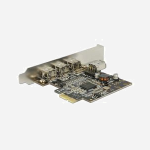 Carte d'Interface DeLOCK 89864 PCIe vers IEEE 1394/Firewire, chipset Texas Instruments, 3 ports FireWire 800 externes, 1 port interne, 0.8 Gbit/s, support Windows et Linux - Miniature 2