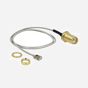DeLOCK 89932 : Câble Coaxial 0.35m, Connecteur SMA (Droit) vers MHF I LK (Courbe), 50 Ohm, Noir/Gris, Conducteur 1.13mm - Miniature 1