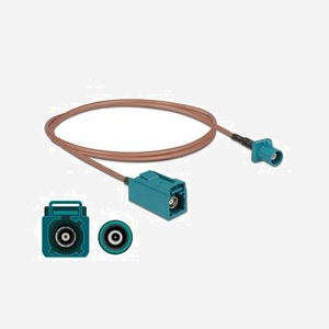 DeLOCK Câble Antenne 90005, 1m, FAKRA Z mâle vers FAKRA Z femelle, RG-316/U, 50 Ohm, 2.4 GHz, gain 2 dB, connecteurs droits, beige/vert - Miniature 1