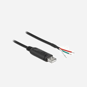 DeLOCK 90428 Câble Série 2m USB 2.0 vers RS-232 Noir - Connecteur USB-A mâle droit, AWG 26, blindage magnétique, gaine PVC - 1 pièce