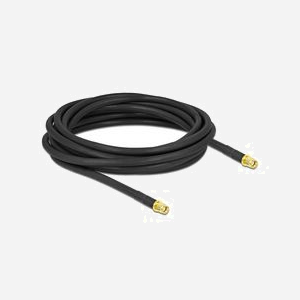 DeLOCK Câble Antenne RP-SMA Mâle vers RP-SMA Mâle LMR300 5m, Impédance 50 Ohm, Contacts Or, Diamètre Isolation 7.5mm
