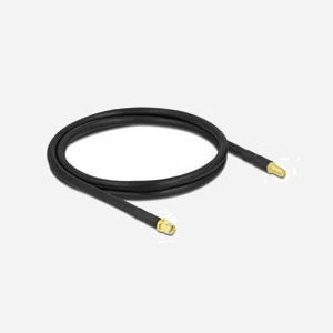 DeLOCK Câble Antenne SMA Mâle vers SMA Femelle 0.9m LMR300, 50 Ohm, Contacts Or, Noir - Connecteurs Droit