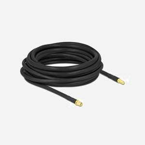 DeLOCK Câble Antenne 90467 SMA Mâle vers SMA Femelle LMR300 7.5m, 50 Ohm, Contacts Or, Noir