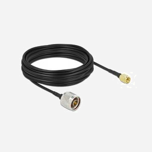 DeLOCK Câble d'Antenne 90468, N Mâle vers SMA Mâle, LMR/CFD100, 10m, Low Loss, 50 Ohm, Noir