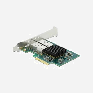 DeLOCK Carte PCIe x4 vers 2 Ports SFP Gigabit LAN, 1Gbps, Support Windows, avec Crochets d'élévation et Drivers Inclus - Réf. 90480