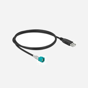 DeLOCK Câble HSD Z Mâle vers USB 2.0 Type-A Mâle 1m, Connecteurs Plaqué Or, 100 Ohm, Noir, Référence 90490 - Miniature 2