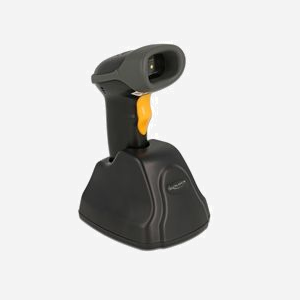 DeLOCK Scanner Code-Barres 1D/2D 2.4GHz, CMOS 640x480, portée 100m, USB 2.0, mémoire 16Mo, batterie 2000mAh, station de chargement incluse