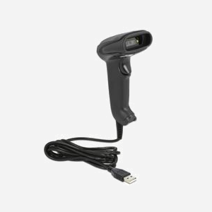 DeLOCK Scanner Code-barres 1D/2D USB 90557 - Lecture Datamatrix, QR Code - Capteur LED 640x480, Distance 35cm, Câble 1.5m, 5V, Noir