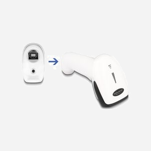 DeLOCK Scanner Code-Barres 1D/2D 90587 CMOS, Bluetooth 4.0, USB 2.0, 2.4GHz, Résolution 752x480, Lecture jusqu'à 30cm, Batterie 1800mAh, Blanc - Miniature 2