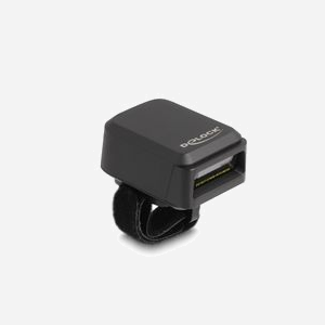 DeLOCK Scanner Code-barres Annulaire 1D/2D CMOS 1280x800 Bluetooth 4.1/2.4GHz & USB, Lecture 100/s, Batterie 380mAh, Chargement sans fil, Noir