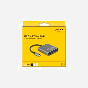 DeLOCK Lecteur Cartes Mémoire 91000 USB 3.2 Gen 2 Type-C pour CFexpress & SD Express, 2 Slots, Aluminium Gris, Transfert 10000 Mbit/s - Miniature 2