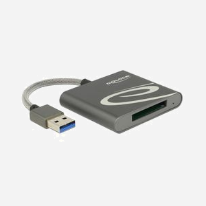 DeLOCK 91583 Lecteur de Carte XQD USB 3.2 Gen 1 (3.1 Gen 1) Gris Aluminium, Transfert 480 Mbit/s, Compatible Windows/macOS/Linux, 50.7x58.1x10.3mm - Miniature 1