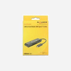 DeLOCK 91739 Lecteur Cartes Mémoire USB 2.0 Noir, Supports CF/SD/MicroSD/MMC/MS, Max 2.05 To, 480 Mbit/s, Câble 0.15m, Windows/macOS/Android - Miniature 2