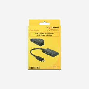 Lecteur de carte mémoire DeLOCK 91740 USB 3.2 Gen 1 Type-C Noir compatible SD/SDHC/SDXC/MicroSD/MMC, taux transfert 480Mbit/s, support Windows/macOS/Android - Miniature 3