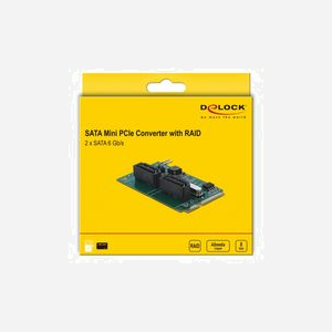 Carte Contrôleur DeLOCK 95264 PCIe vers 2 ports SATA III 6 Gbit/s, RAID 0/1/SPAN, Support S.M.A.R.T., TRIM, NCQ, Compatible Windows/Linux - Miniature 4
