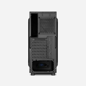 Sharkoon VS4-V Midi Tower Noir - Boîtier PC ATX/micro ATX/Mini-ITX, 3x 5.25" ext, 3x 3.5" int, 4x 2.5", USB 3.2 Gen 1, Ventilateur 120mm avant - Miniature 3