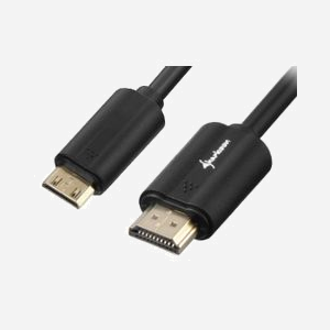 Câble Sharkoon HDMI Type A vers Mini HDMI Type C, 3m, Compatible 3D, Résolution 4096x2160, Contacts Or, Blindage Mylar, AWG 32, Noir