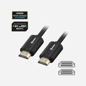 Sharkoon Câble HDMI 4K 10m, HDMI Type A, Version 2.0, Contacts Or, Compatibilité 3D et ARC, AWG 24, Noir - Miniature 2