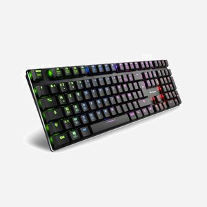 Sharkoon PureWriter RGB Clavier Gamer AZERTY Français USB Noir - Switchs Kailh Blue, Rétroéclairage LED RGB, Anti-Ghosting, 1000Hz, Câble 1.5m, Windows - Miniature 1