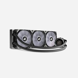 Sharkoon S90 RGB : Refroidisseur liquide AIO 12cm, 600-2000 RPM, 131.93 m³/h, sockets Intel/AMD (dont LGA1700/AM5), radiateur aluminium 392x121mm - Miniature 5