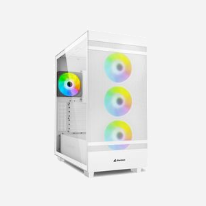 Sharkoon REBEL C50 RGB Blanc - Boîtier PC Full Tower ATX/micro ATX/Mini-ITX, 3x120mm avant, 1x120mm arrière, Verre trempé, USB 3.2 Gen 2, Filtre anti-poussière - Miniature 1