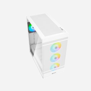 Sharkoon REBEL C50 RGB Blanc - Boîtier PC Full Tower ATX/micro ATX/Mini-ITX, 3x120mm avant, 1x120mm arrière, Verre trempé, USB 3.2 Gen 2, Filtre anti-poussière - Miniature 3