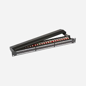EFB Elektronik 37656.1 Baie de Branchements 24 Ports Cat6a 1U Métal Noir 482.6mm x 44.5mm x 109mm Montage Rack - Miniature 1