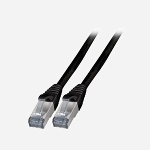 EFB Elektronik K5538SW.3 : Câble réseau 3m Cat6a S/FTP (S-STP) Noir, connecteurs RJ-45 mâles contacts Or, AWG 26/7