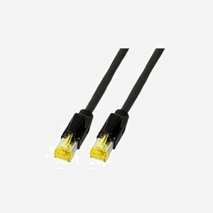 EFB Elektronik K3130.3 Câble Réseau 3m Cat6a S/FTP (S-STP) RJ-45 Mâle/Mâle Contacts Or 10000 Mbit/s 500MHz PUR AWG26/7 Noir - Miniature 1