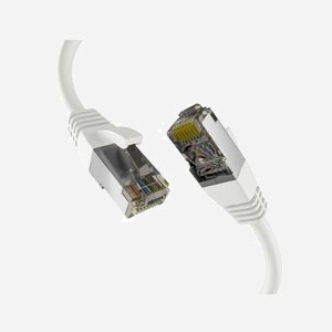 M-Cab EC020200312 Câble Réseau Cat8.1 S/FTP (S-STP) 1m RJ-45 Mâle Contacts Or 40000 Mbit/s 2000MHz LSZH Blanc Cuivre 26/7 PoE