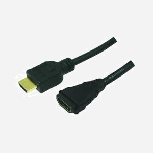 Câble HDMI LogiLink CH0057, 3m, HDMI Type A (Standard) Mâle vers HDMI Type A (Standard) Femelle, Contacts Or, Noir, PVC
