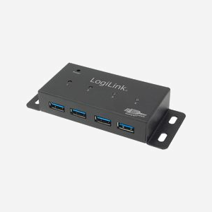 LogiLink UA0149 Hub USB 3.2 Gen 1 (3.1 Gen 1) Type-A 4 ports, 5000 Mbit/s, Gris, Alimentation 230V / 3.5A, Code SH 84719000