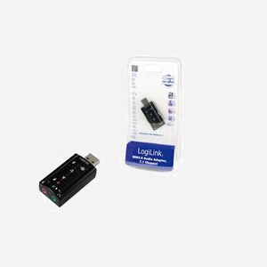LogiLink UA0078 - Carte Son USB Externe 7.1 Canaux, Interface USB, Sortie Casque, Entrée Micro, LED, Compatible Windows XP/Vista/7, 124x194x34mm - Miniature 1